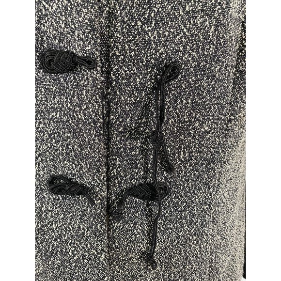 Danny & Nicole Black White Speckled Velvety Trim Blazer Jacket Gold Brooch 6 - Picture 9 of 9